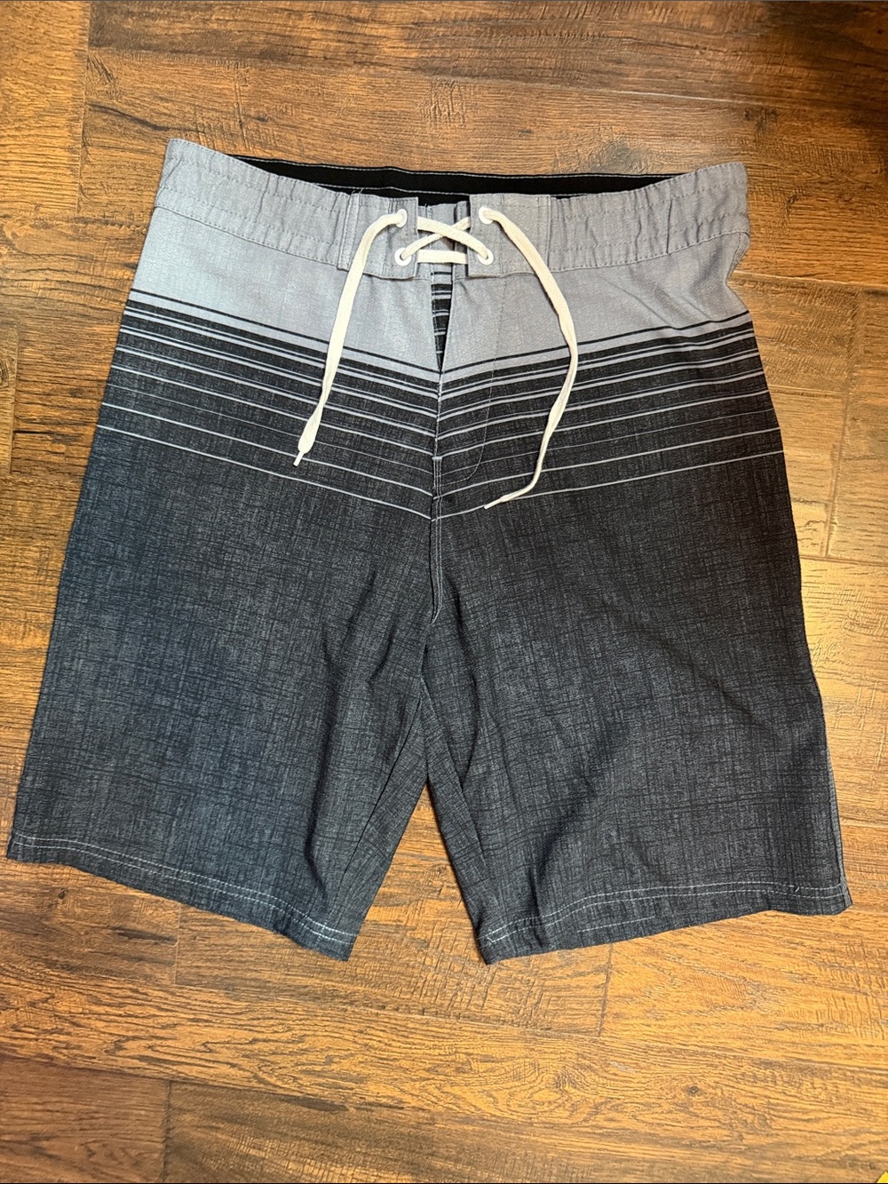 burnside Gray and Black Men's Swim Board Shorts